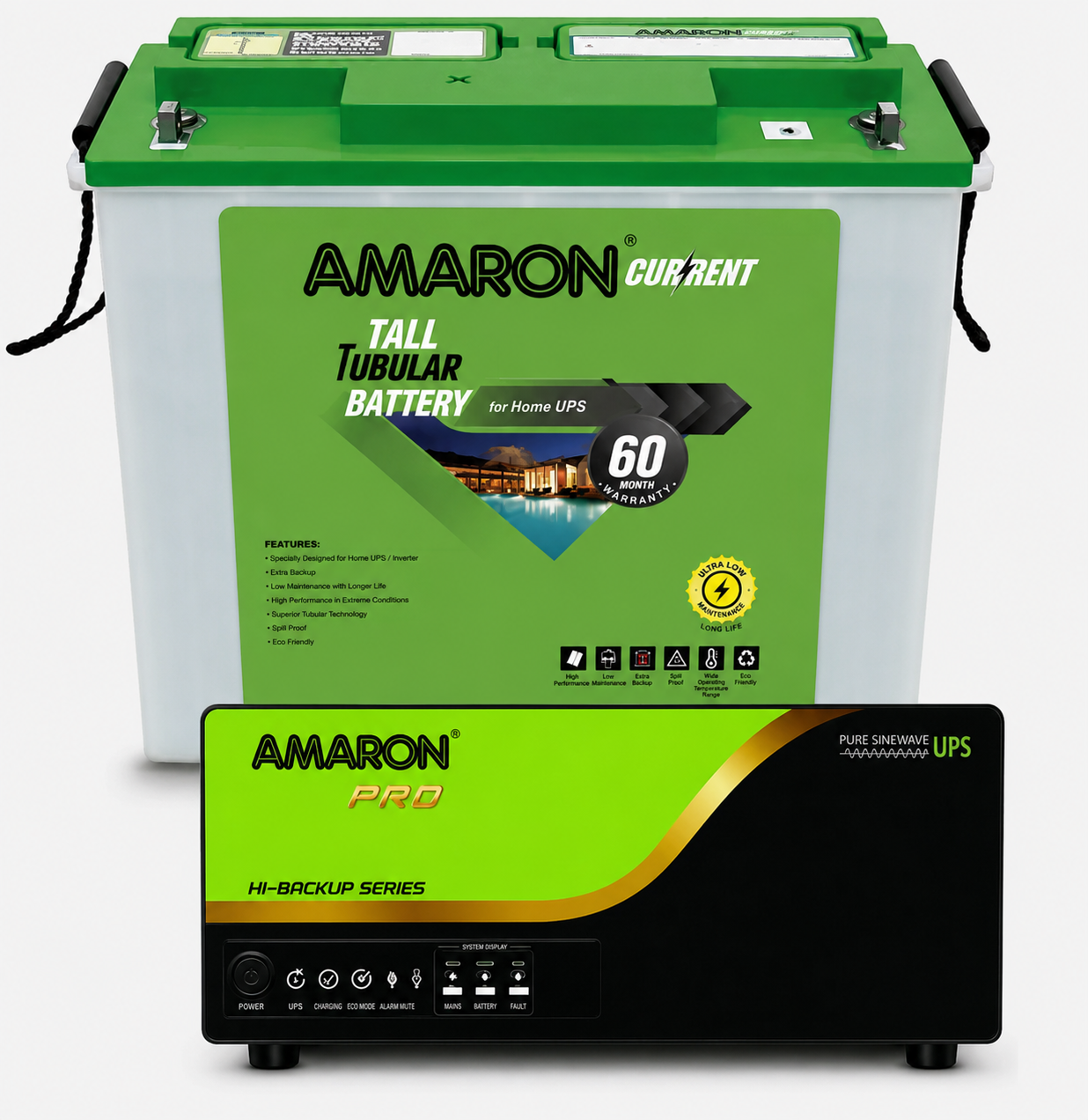 Amaron - AR200TT60- 60 month with Exchange, HB1200AP Inverter